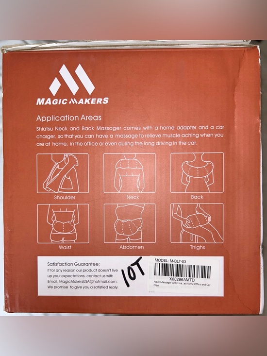 Brand New Magic Makers Shiatsu Neck & Back Massager - Brown and Cream - Picture 3 of 7